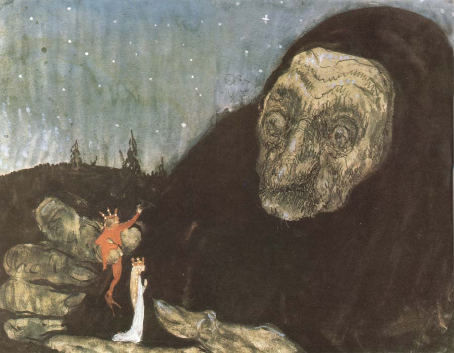 John Bauer Trollgumma and kungabarn